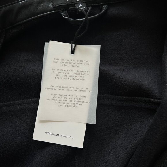 NEW '7 for All Mankind' Faux Leather jumpsuit, Black- Size M - Picture 14 of 16